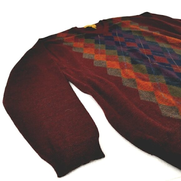 Tricots St Raphael Men's L Red Merino Wool Sweater - Picture 3 of 9